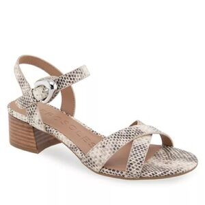 AEROSOLES Snakeskin Strappy Sandals - Tan